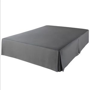 2 Dark Grey Pleated Bed Skirt Queen Size (Amazon)